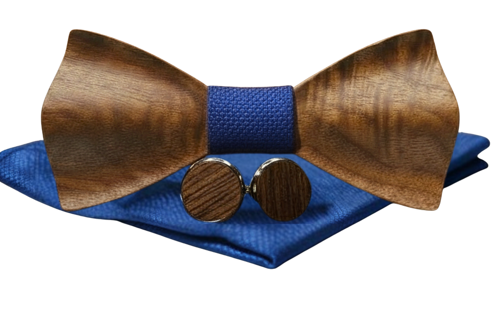 Wooden Bowtie Set (Royal Blue)